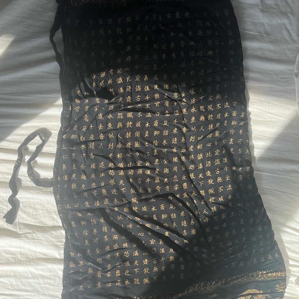 Black and Gold Patterned sarong Skirt